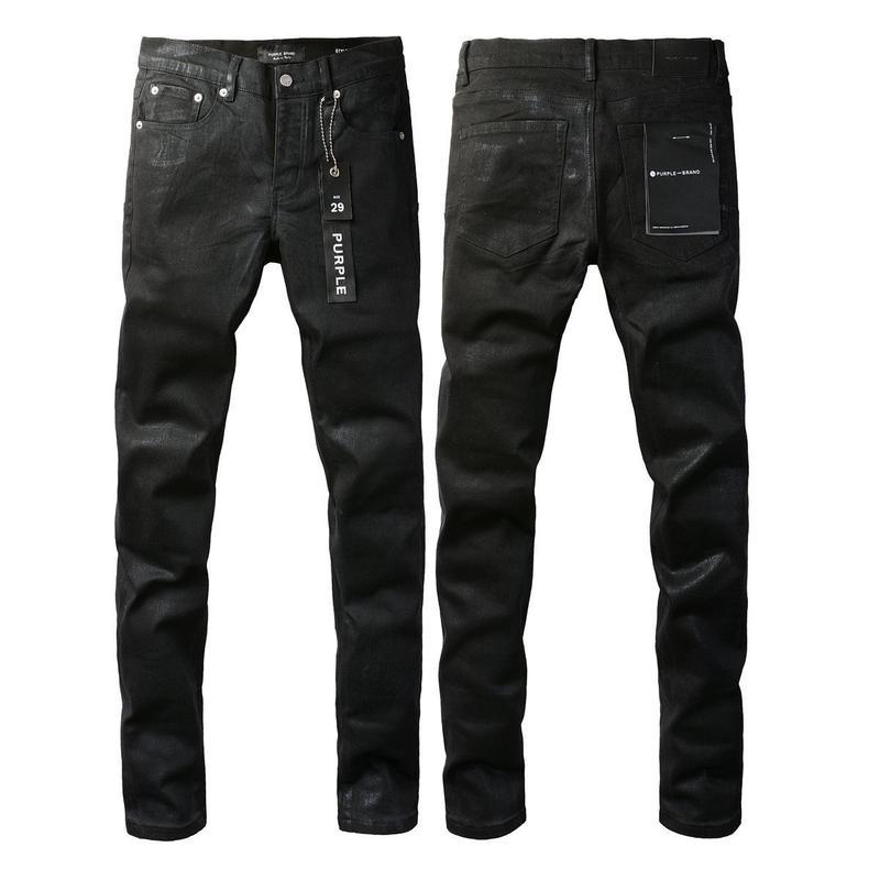 ShopBAM — Purple-Black Slim Button-Fly Denim — Deep Noir