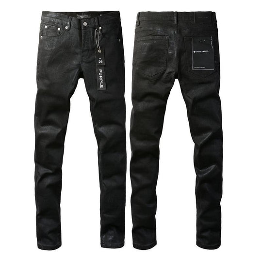 ShopBAM — Purple-Black Slim Button-Fly Denim — Deep Noir