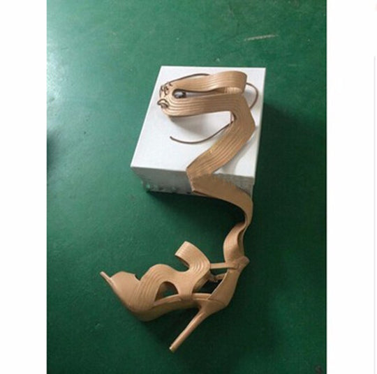 Stiletto Peep Toe Sandal Boots — Women&