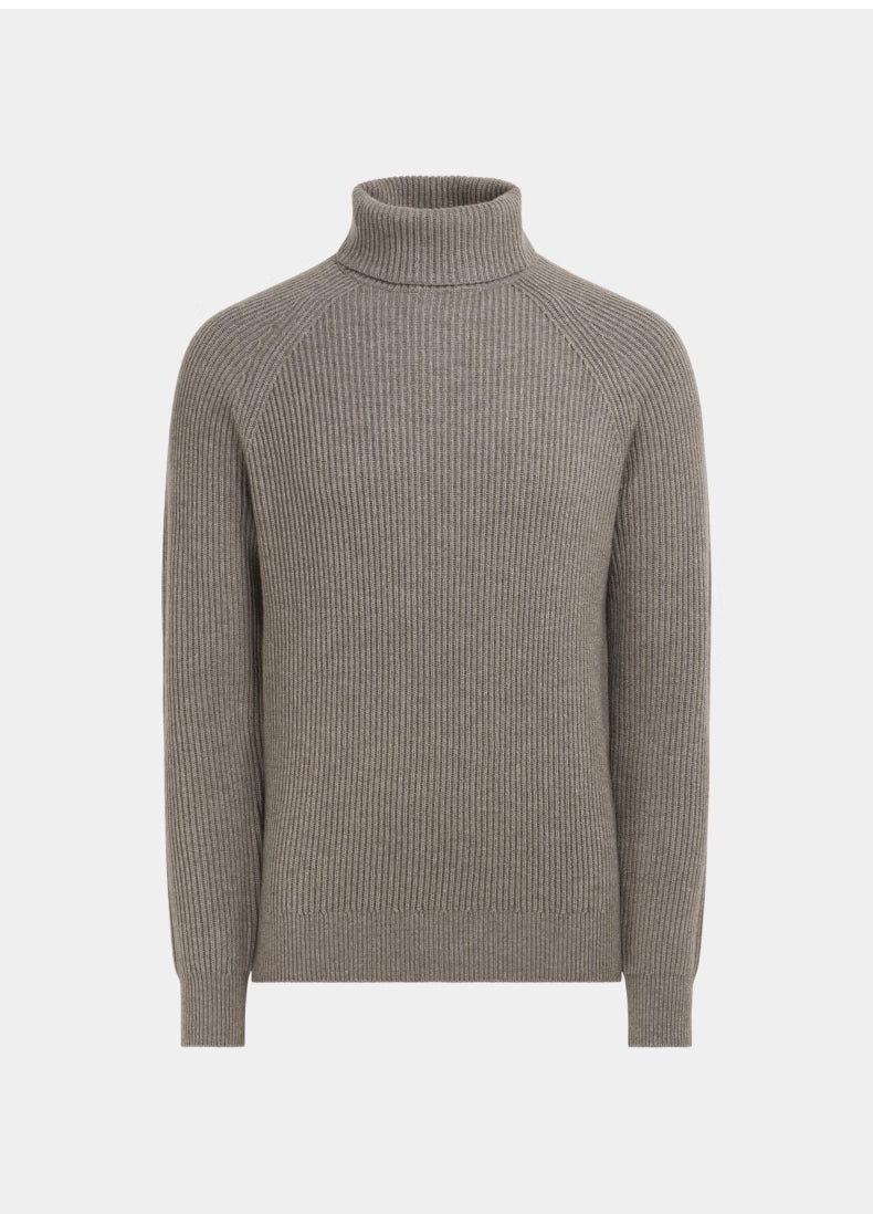 Cashmere High-Neck Knit Pullover — Men&