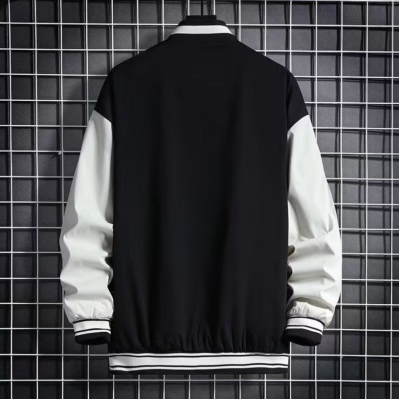 Letter Print Baseball Jacket — Men&