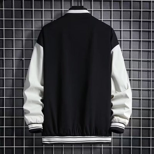 Letter Print Baseball Jacket — Men&