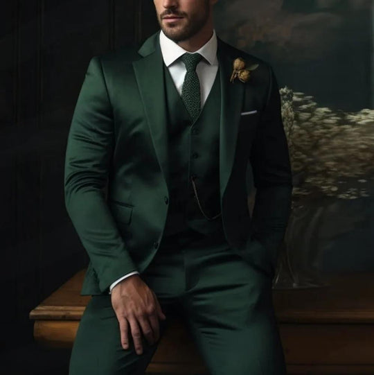 Solid Three-Piece Suit