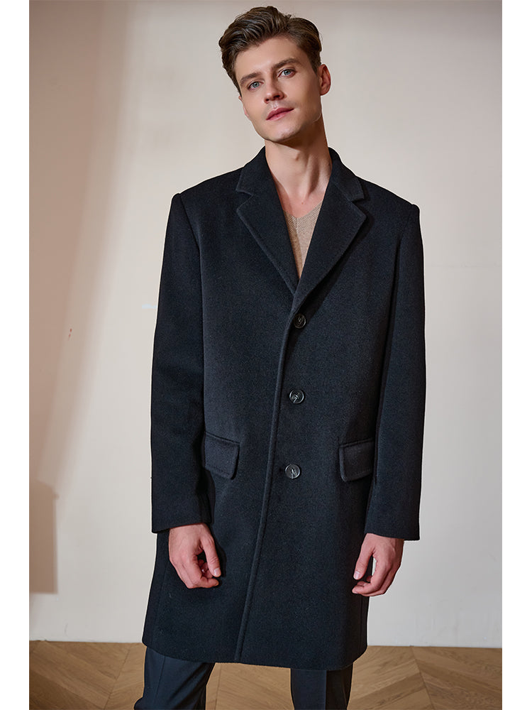Cashmere Coat — Mid-Length Black