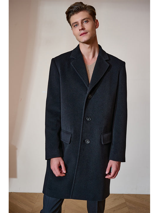 Cashmere Coat — Mid-Length Black