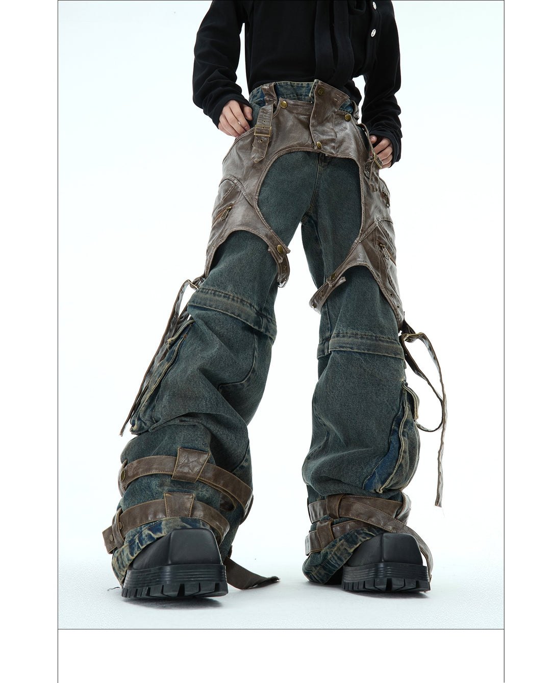 Retro Deconstructed Denim Overalls — Men&