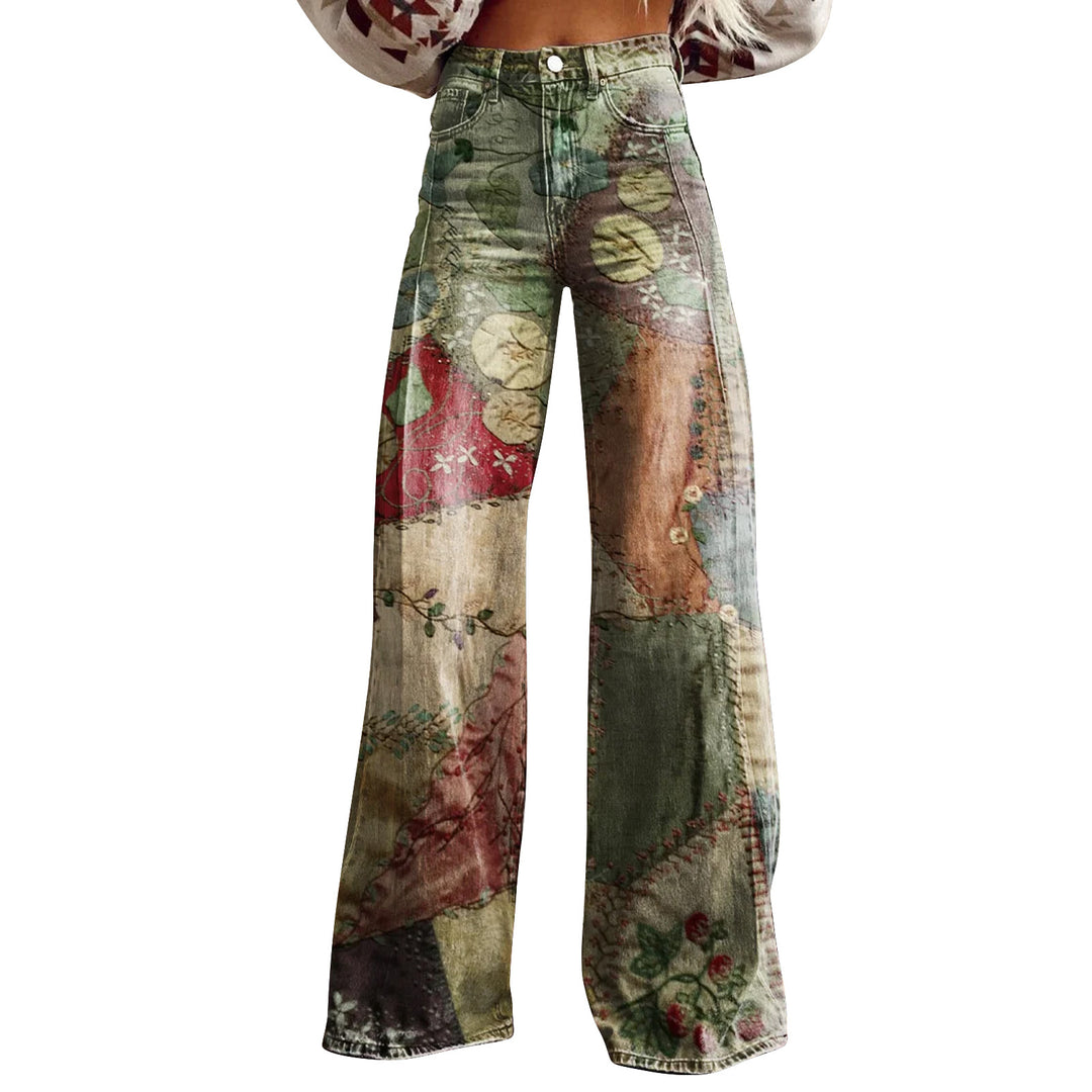 Trendy Flared Denim Jeans Made From Pure Cotton For Women