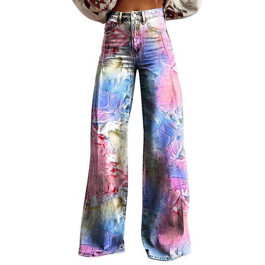 Trendy Flared Denim Jeans Made From Pure Cotton For Women
