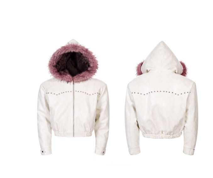 Womens Faux Fur Hooded Padded Jacket For Winter