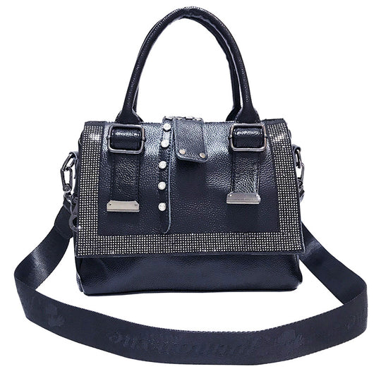 Rhinestone Cowhide Handbag — Women&