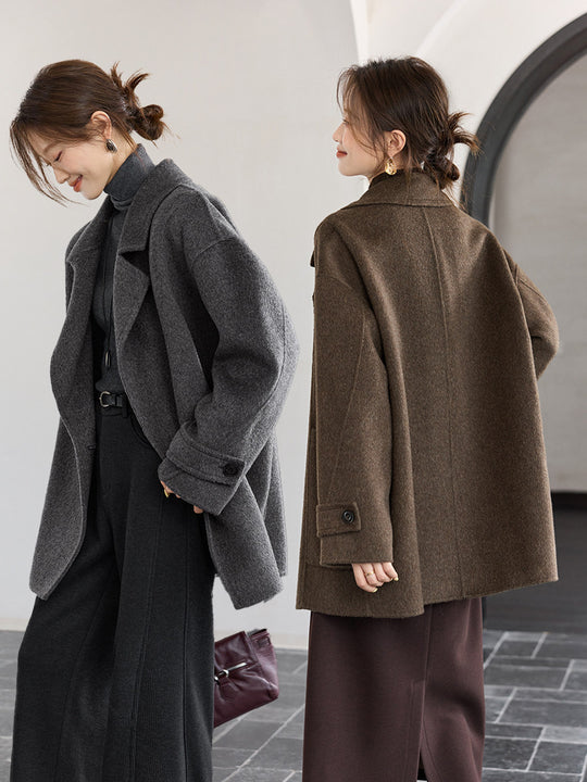 Long Double-Faced Wool Coat — Old Money