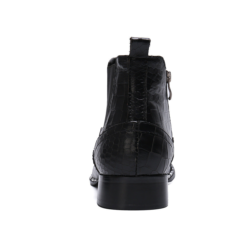 Chelsea High-Top Genuine Leather Boots — Men&