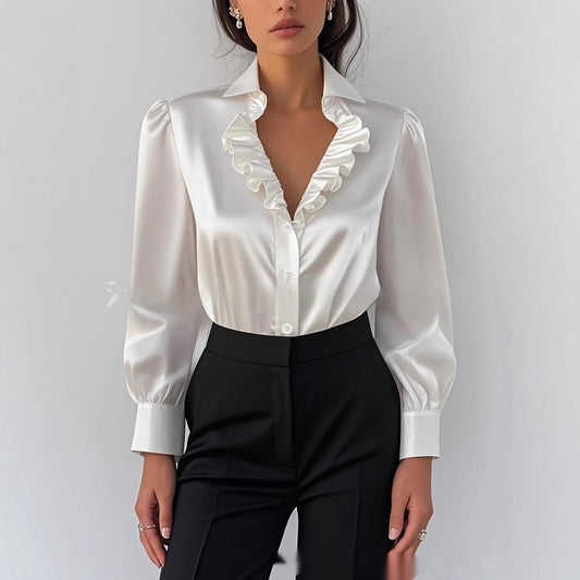 Minimalist Chic And Stylish French-Inspired White Lace Blouse