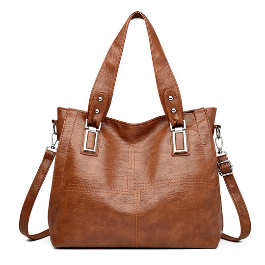 Simple All-Match Leather Handbag — Women&