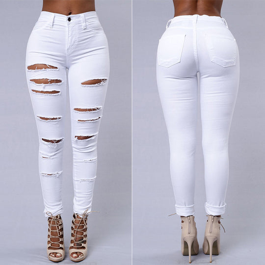 Ripped High-Waist Skinny Jeans — Women&