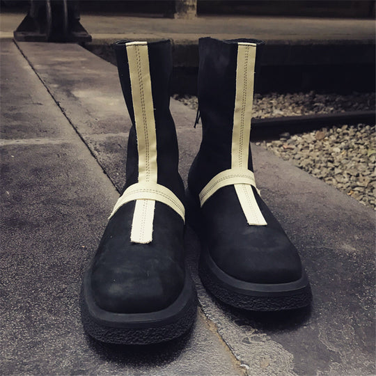 ShopBAM — Cross-Stitched Leather Martin Boots — Men&