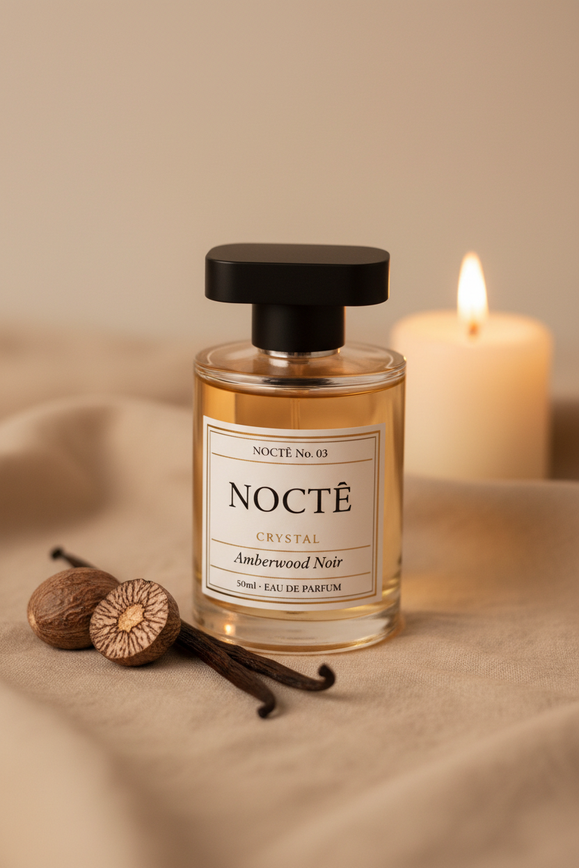 NOCTĒ Fragrance House — NOCTÉ CRYSTAL No. 3 — Amberwood Noir — Inspired by Maison Francis Kurkdjian