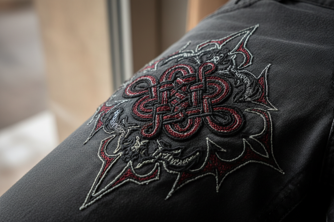 Chinese knot embroidery detail close-up