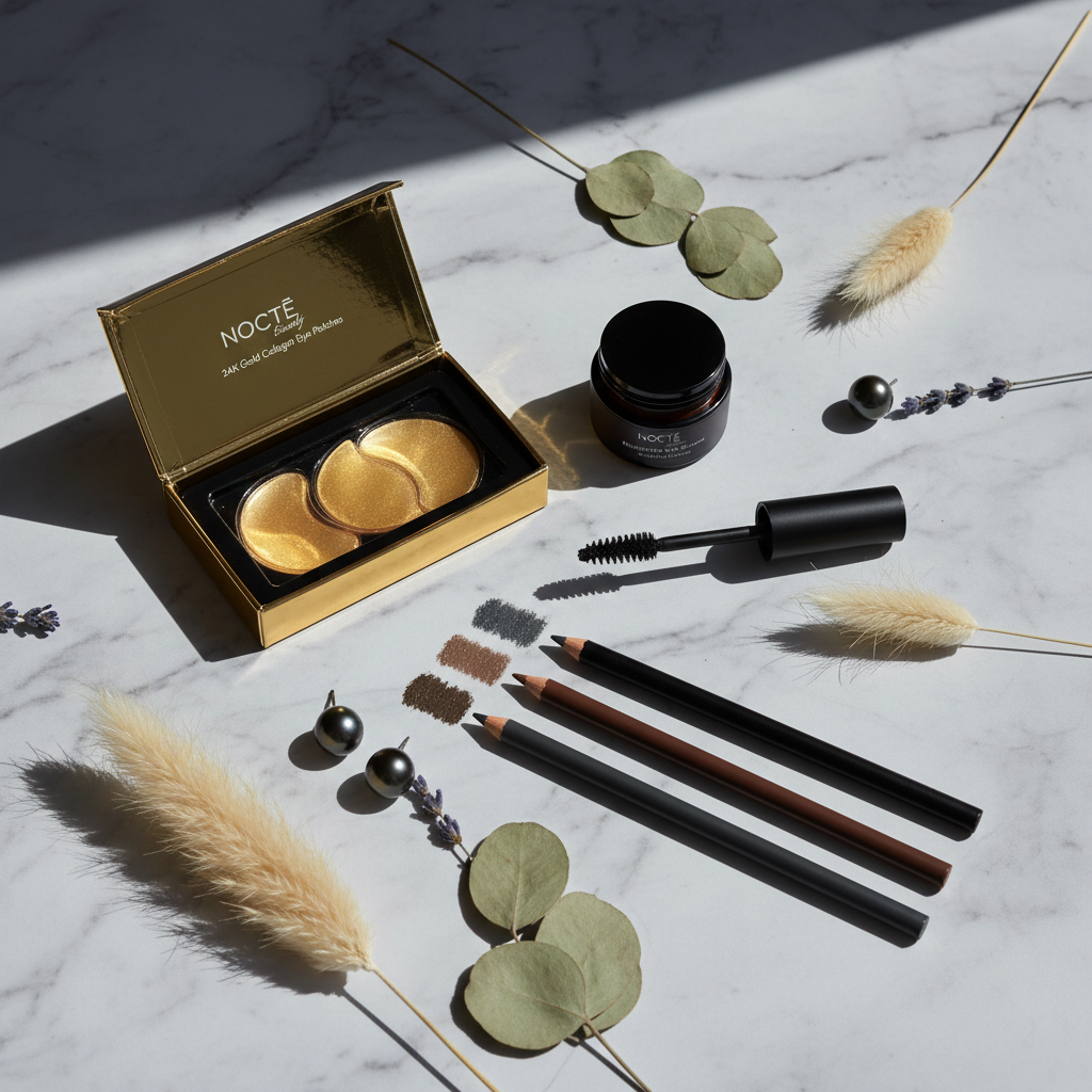 NOCTĒ Beauty — The Full Eye Ritual flatlay