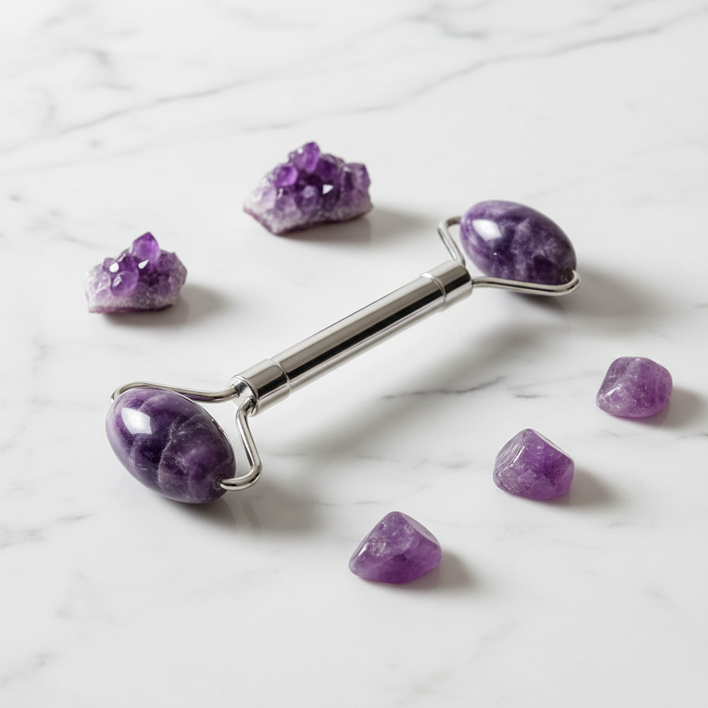 NOCTĒ Beauty — NOCTĒ Beauty — Amethyst Facial Roller · Daily De-Puff Ritual