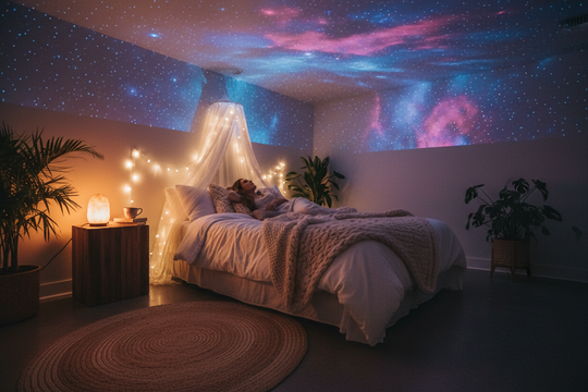 Smart Galaxy Star Projector – Night Light with Bluetooth &amp; Rotation