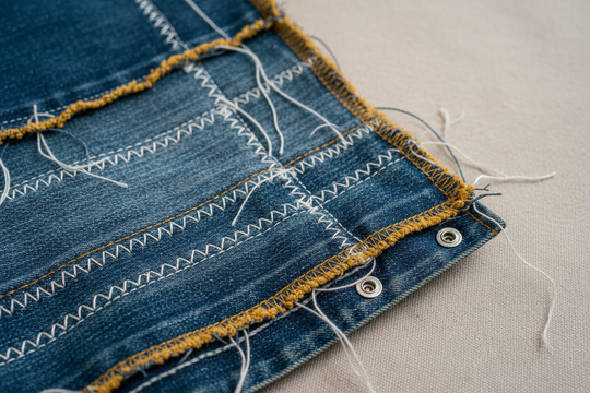 Detachable stitching and contrast edging detail close-up