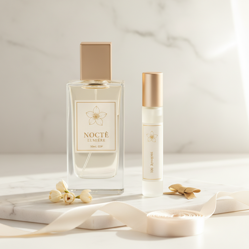 NOCTĒ Beauty — NOCTĒ LUMIÈRE No. 5 — Rose Sauvage · The Duo · 50mL EDP + 10mL Rollerball