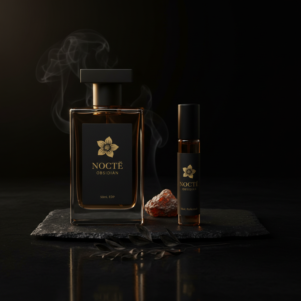 NOCTĒ Beauty — NOCTĒ OBSIDIAN No. 7 — Acqua Blu · The Duo · 50mL EDP + 10mL Rollerball