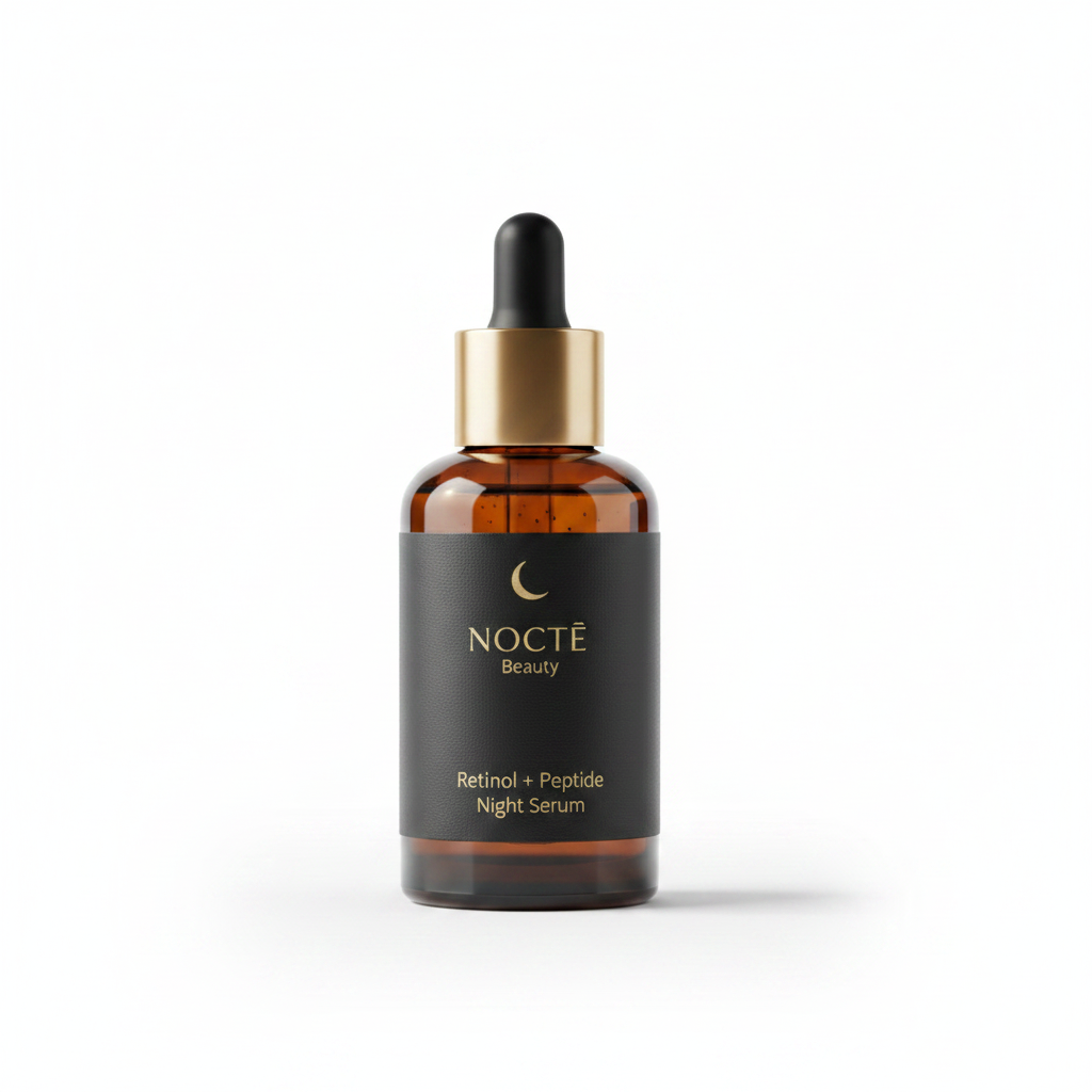 NOCTĒ Beauty — Retinol + Peptide Night Serum Studio