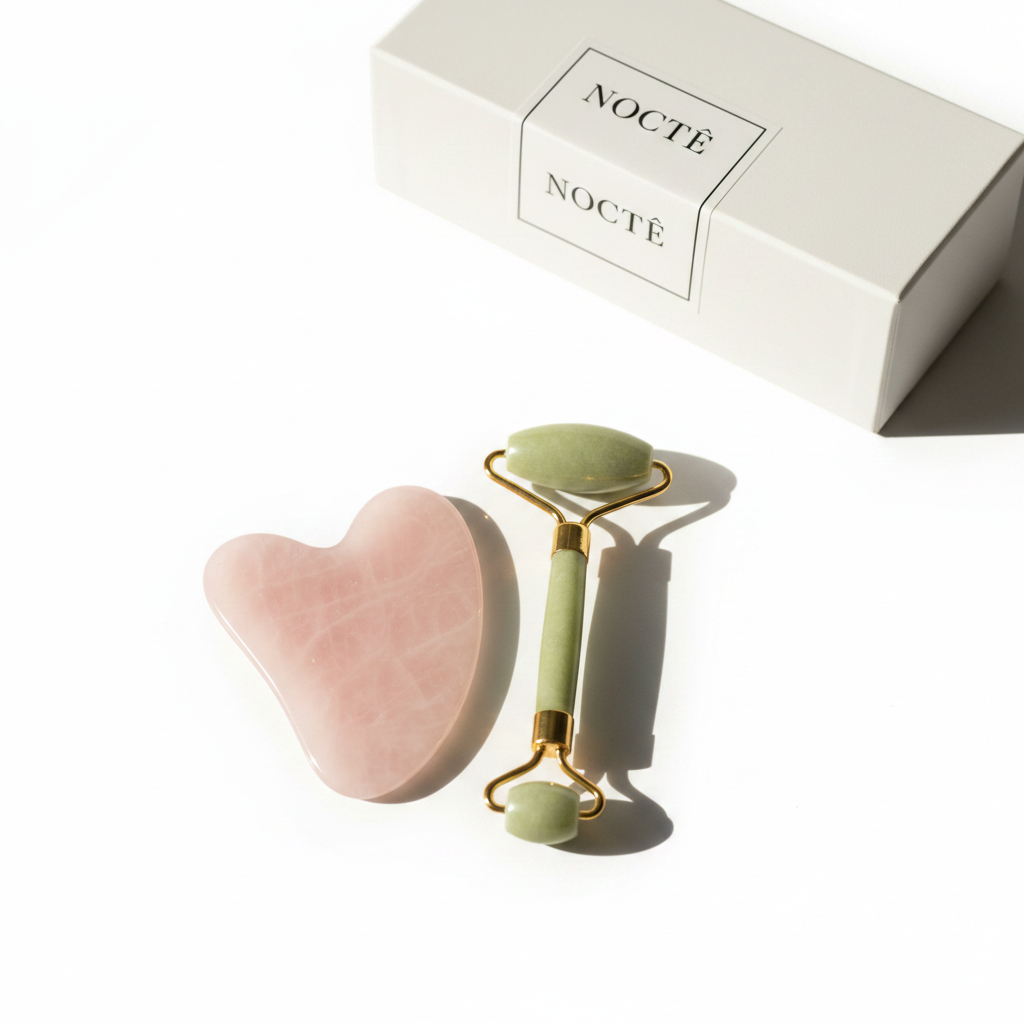 NOCTĒ Beauty — Rose Quartz Gua Sha + Jade Roller Studio
