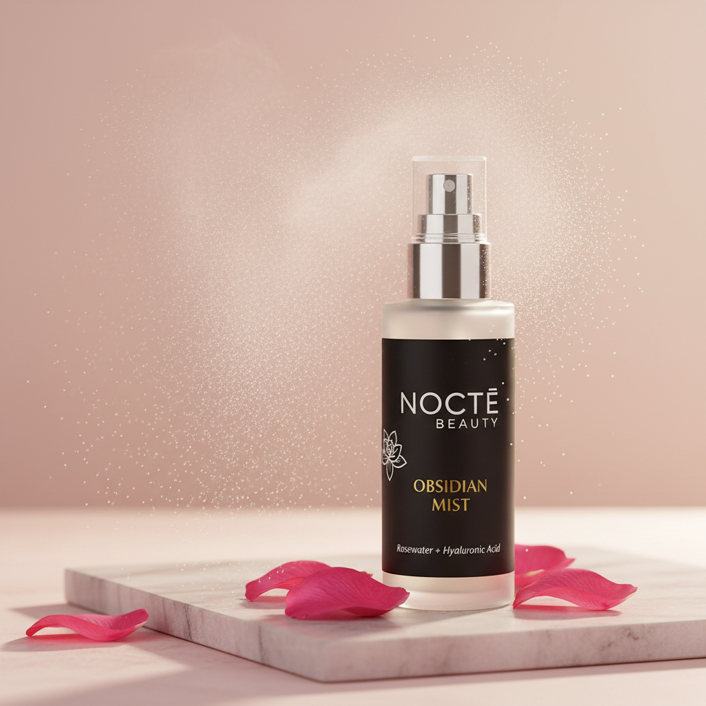 NOCTĒ Beauty — NOCTĒ Beauty — Rosewater + HA Face Mist · Set, Refresh, Glow